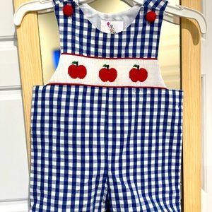 Eliza James Smocked Apples Romper 18m